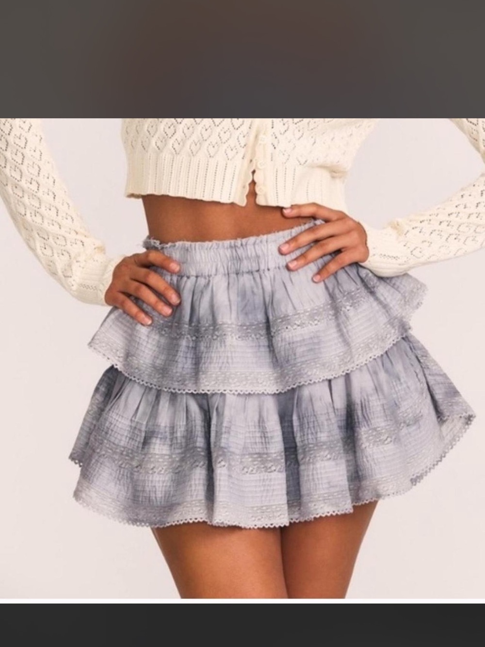 LOVESHACKFANCY MINI RUFFLE SKIRT